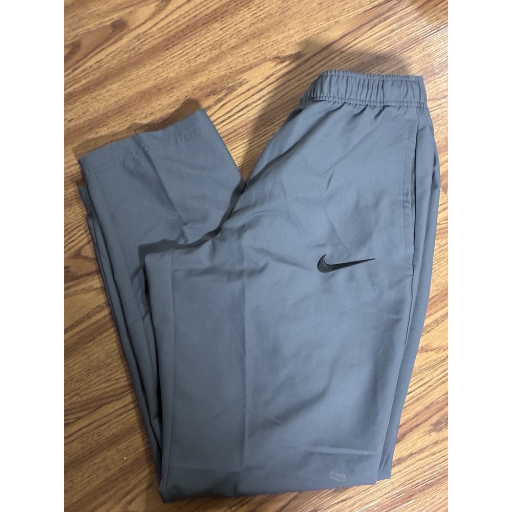 #M128 Nike Dri Fit Men Large Gray Active Sweatpants Training 800201-021